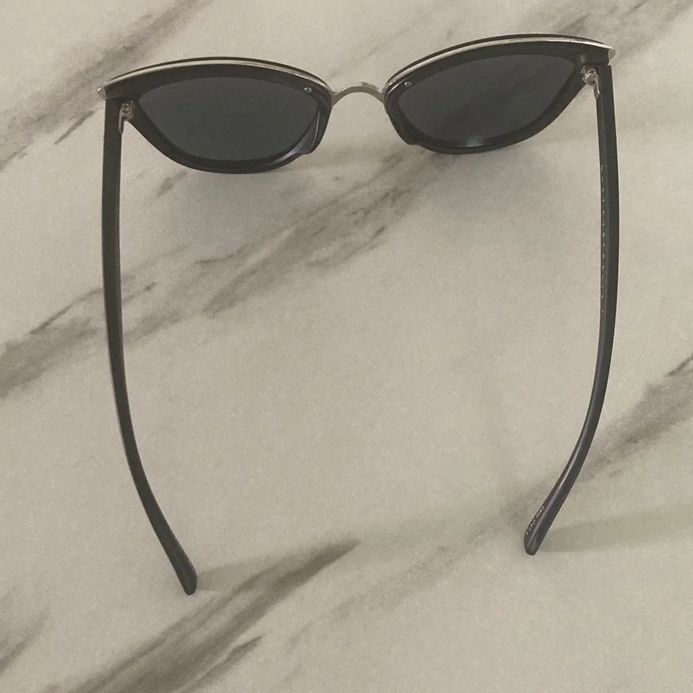 Quay Australia Black Cat Eye Sunglasses with Silver Bridge